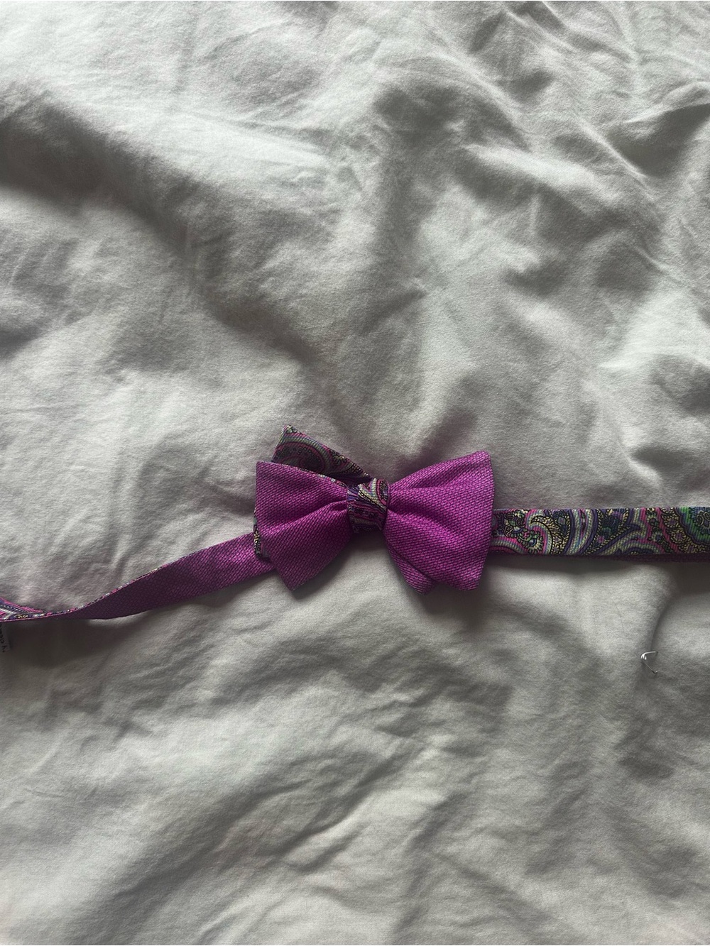 Edward Armah Silk Bow Tie Purple Paisley Adjustable Formal Bowtie